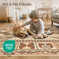 thumbnail image 4 of ODIKA 8'x10' Ivory Multi Geometric Medallion Washable Area Rug Southwestern Aztec Kilim Style Diamond Motif for Living Room, Under Sectional, Family , Durable, Non-Slip, 4 of 7