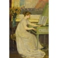 thumbnail image 2 of Mary Louise Fairchild 11x14 Black Ornate Wood Framed Double Matted Museum Art Print Titled: Girl Playing the Harpsichord (1899), 2 of 5