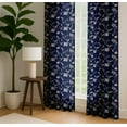 thumbnail image 4 of Vargottam Cotton Rod Pocket/Back Tab Curtains - 96" Floor-Length Drapes for Long Doors or Large Windows - Light Filtering, 3-in-1 Header - Set of 2, 52"x96" - Pasley Pattern (Blue), 4 of 8