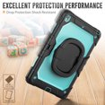 thumbnail image 4 of Case for iPad 9th 8th 7th Gen 10.2 inch 2021 2020 2019, 360 Rotating Stand Handle Pencil Holder Shoulder Strap Heavy Duty Shockproof Cover, Sky Blue PC, 4 of 7