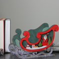 thumbnail image 3 of Northlight 11.25" Red and Green Sleigh with Santa Claus and Snowman Christmas Decoration, 3 of 4