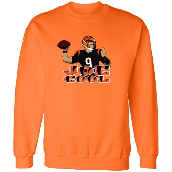 Bengals Orange Joe Burrow Joe Cool Crew Neck Sweatshirt