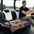 thumbnail image 5 of Uourmeti Golf Cart Seats Cushion Covers with 4 Pockets, Compatible with Club Car Golf Cart Club Golf Cart, Golf Cart Seat Covers Fit for Yamaha EZGO TXT RXV, Horse, 5 of 8