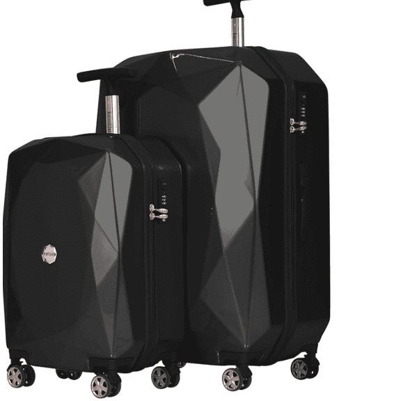 kensie Women's Gemstone Luggage Set, Black, 2 Piece Set (28"/20")