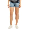 Oh! Mamma Maternity Distressed Overbelly Denim Shorts - Available in Plus Sizes