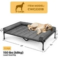 thumbnail image 2 of Cooling Elevated Dog Bed + Waterproof Removable Pillow-Top Mat, Bolster Dog Cot Bed, Raised Pet Cot with Breathable Mesh, No-Slip Feet, Dog Sofa Bed for Indoor & Outdoor, XLarge, Black Silver, 2 of 7