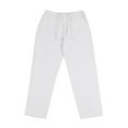 thumbnail image 3 of Genuiskids Men Casual Cotton Drawstring Pants Summer Elastic Waist Solid Color Loose Lounge Pants Jogger Trousers with Pockets, 3 of 8