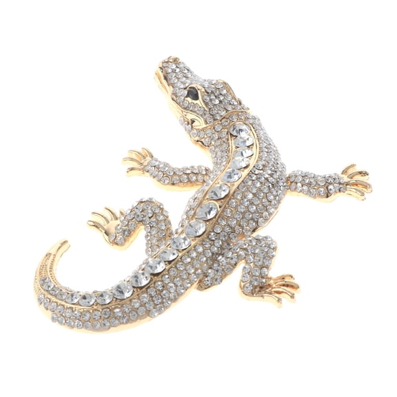 Large Alligator Rhinestone Brooch