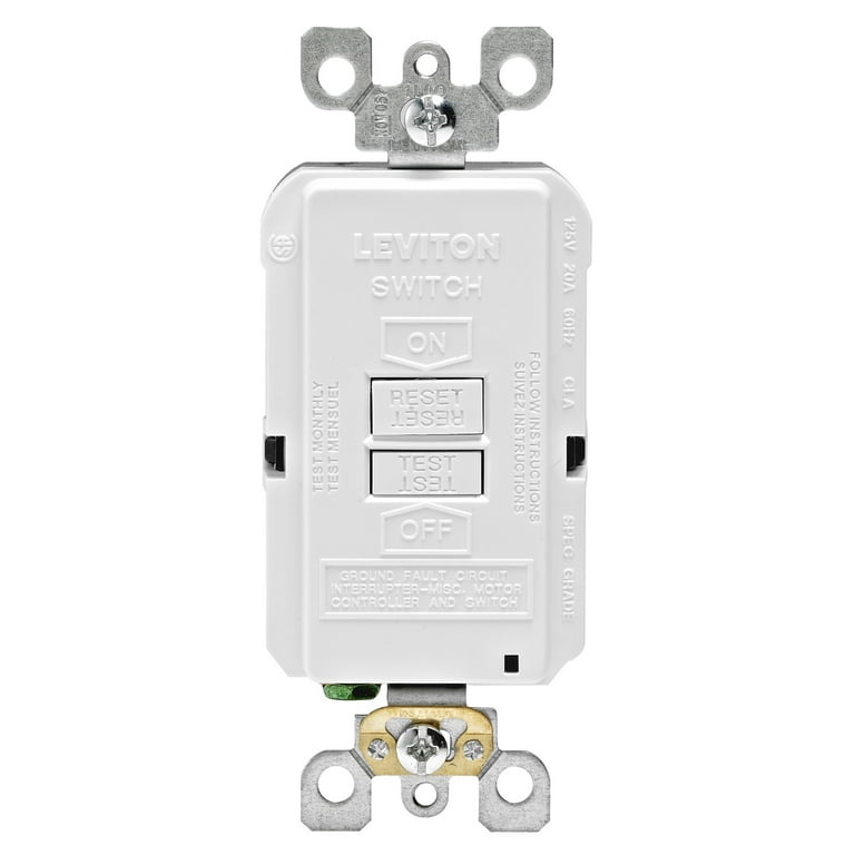 Leviton 20 Amp 125-Volt Combo Self-Test Blank Face GFCI Outlet, White Leviton 20 Amp 125-Volt Combo Self-Test Blank Face GFCI Outlet, White