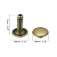 thumbnail image 2 of Unique Bargains 100 Sets Leather Rivets 9mm Double Cap Rivets 12mm Height Studs Bronze Tone, 2 of 5