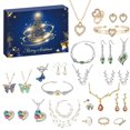 thumbnail image 3 of Kit de Fabrication de Bijoux de Noël avec Calendrier de l'Avent Collier Boucles d'Oreilles Ensemble de Bracelets, 3 of 8