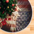 thumbnail image 5 of FMSHPON American Flag Tree Skirt Independence Day Xmas Christmas Tree Skirt Stand Mat for Holiday Party Decoration Indoor Outdoor 48 inches, 5 of 6