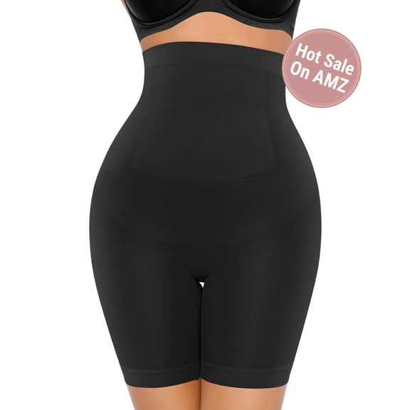 FeelinGirl Women's Seamless Comfort Mid-Waist Tummy Control Shaping Shorts, Sizes XS-4XL
