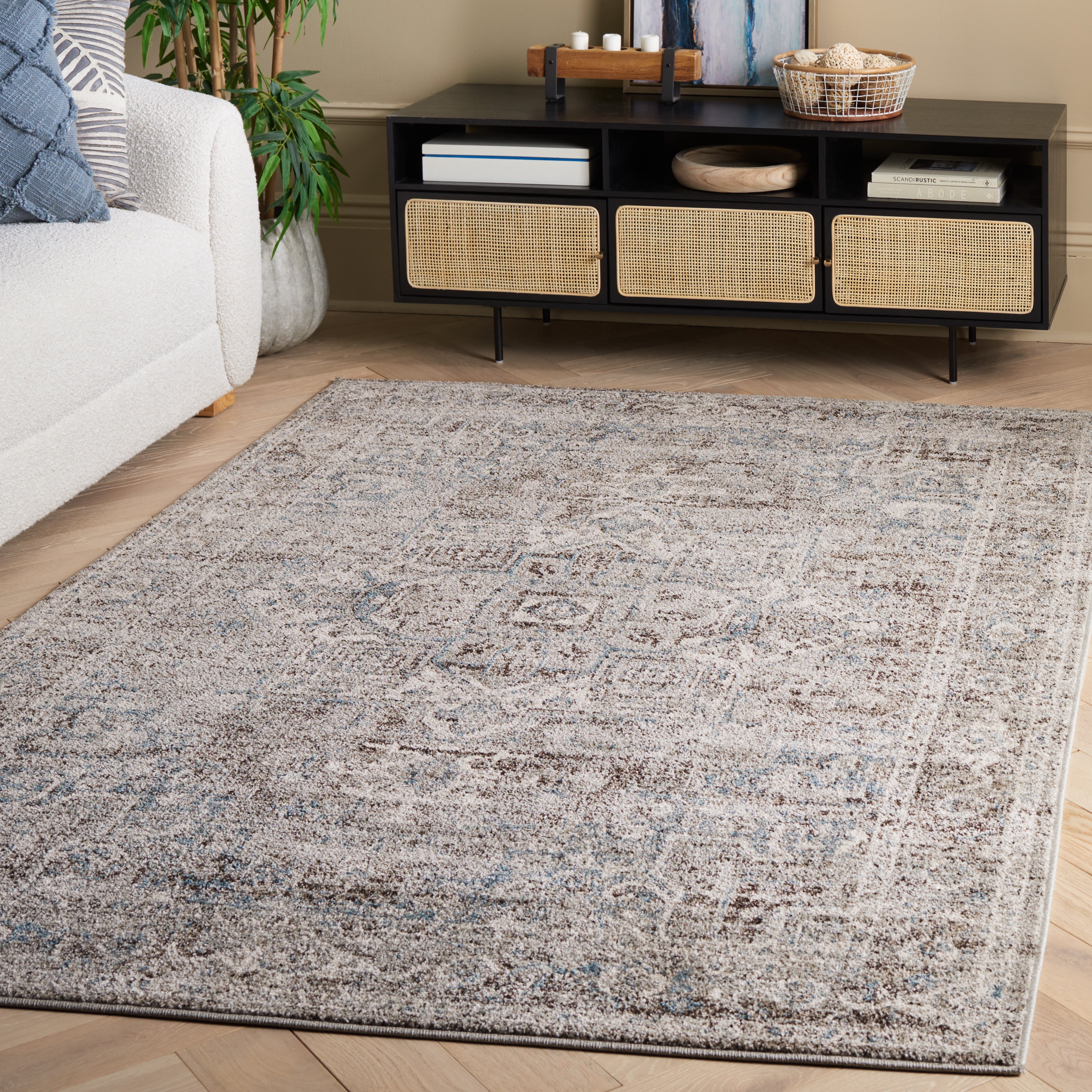 SAFAVIEH Vintage Tabriz Abagail Medallion Area Rug, Gray/Blue, 9' x 12'
