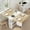 Light wood grain flap + white cabinet, variant on Historyli 2-Layer Storage Shelf Folding Dining Table,Drop Leaf Dining Table with 6 Wheels,Space Saving Dining Table for Small Spaces (50.1" D x 31.4" W x 29.5" H),Carlo gray flap + iron gray cabinet