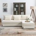 thumbnail image 2 of Modern L-shaped Corduroy Sofa with Reversible Chaise,4-seat Upholstered Sectional Indoor Furniture,Convertible Sleeper Couch with Pillows for Living Room,Apartment, 2 of 6
