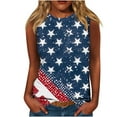 thumbnail image 2 of VKOYWKM Women 4th of July Tank Tops American Flag Tops July 4th Independence Day Tanks Sleeveless Crew Neck Red White and Blue Print Summer Tank Shirts, 2 of 4