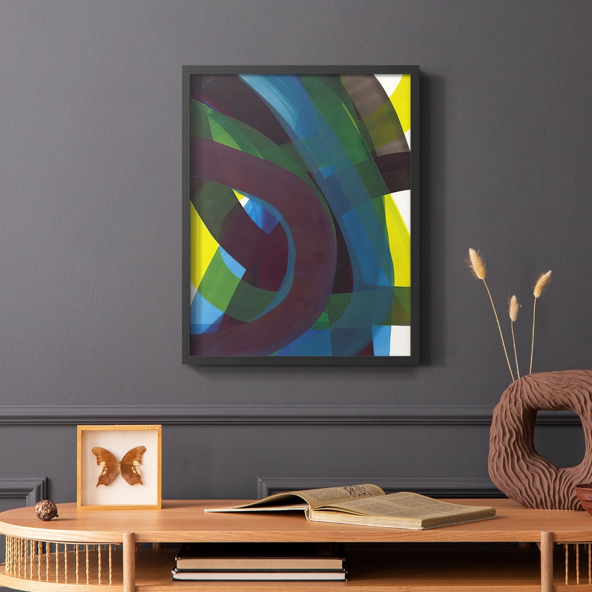 Cool Network II Framed Print in Black Solid Wood Framed Print No Nail Hanging