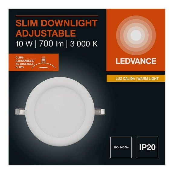 Luminaria Ledvance Slim Ajustable, Luz Cálida