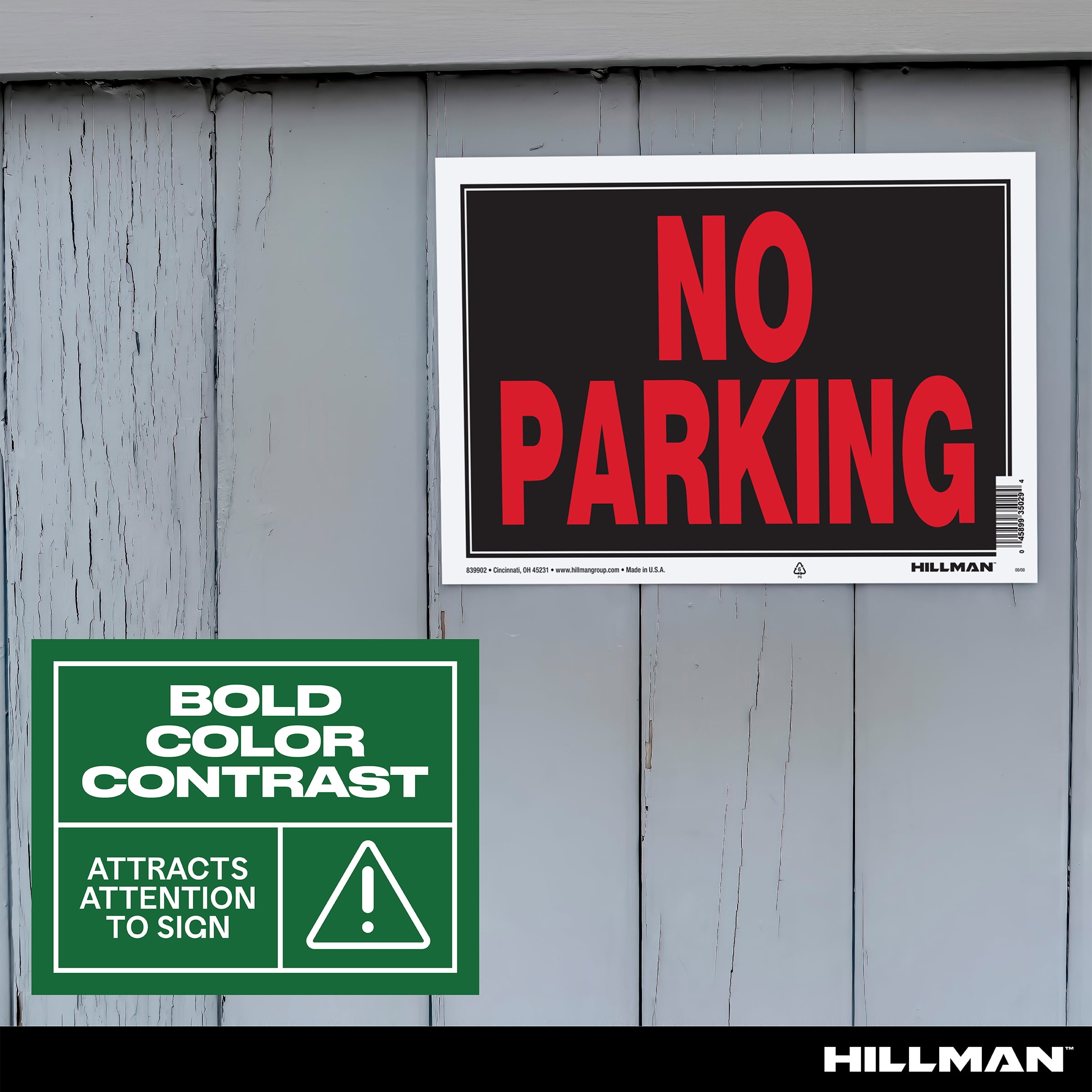その他 USA Used No Parking Sign Hillman 8-in x 12-in Plastic Prohibited Sign 839902 at Lowes.com