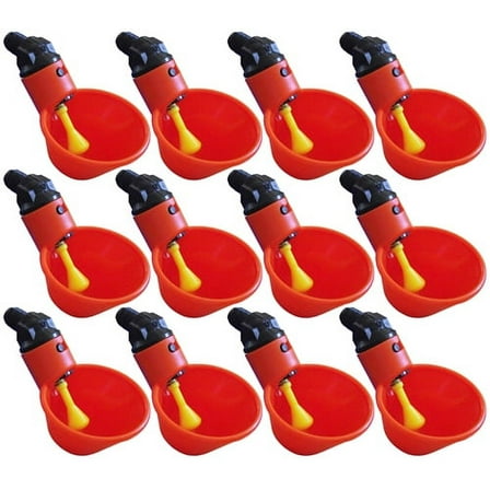 12 Pack Of Automatic Cup Style Poultry Chicken Drinkers