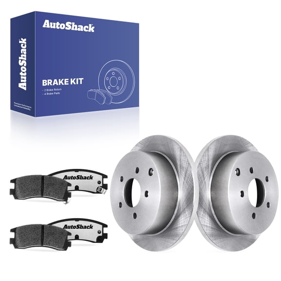 AutoShack Rear Solid Brake Rotors   Ceramic Pads 6-PC Brake Kit Replacement for 2002-2007 Buick Rendezvous 2001-2005 Pontiac Aztek 2002-2004 Pontiac Montana 11.43" (290.3 mm)