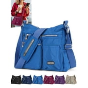 Gustave Womens Nylon Crossbody Shoulder Bag, Blue