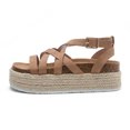 thumbnail image 4 of Sandalias planas con plataforma para mujer Sandalias con hebilla cruzada y correa fina Wmkox8yii  nm2277, 4 of 8