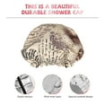 thumbnail image 5 of Kdxio Abstract Coffee Pattern With Letters Print Shower Cap for Women,Elastic and Reusable,Double Waterproof Layers Bathing Hat, 5 of 9