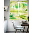 thumbnail image 4 of Abstract Art Green Plant Ink Painting Sheer Curtains 72 Inches Long 2 Panels Light Filtering Semi Sheer Window Curtains Drapes for Bedroom Living Room 52"x72"&nbsp;2&nbsp;&nbsp;Panels, 4 of 7