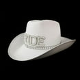 thumbnail image 4 of Handmade Women Bride Cowgirl Hat Wide Brim Bridal for Rhinestone White Fedora Ha, 4 of 8