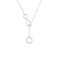 thumbnail image 2 of Delight Jewelry Silvertone Hammered Karma Ring Silver tone Elegant Infinity Lariat Necklace, 2 of 4