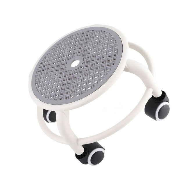 Tabouret Bas Rond à Roulettes, Tabouret de Pédicure Rotatif à 360 Degrés Repose-Pieds Robuste Tabouret Mini Mobile, Tabouret à Roulettes Universel pour Garage Salon Maison