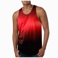 thumbnail image 3 of HCNTES Men's Summer Tank Tops Hawaiian Crewneck Sleeveless Tank Tops Casual Beach Tank Shirts mens white linen Tank tops(XL,Red), 3 of 6