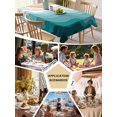 thumbnail image 5 of Teal Green Table Cloth, Geometric Brown White Beach Waves Gradient Waterproof Tablecloth for Rectangle Tables, Reusable Washable Fabric Table Cover for Restaurant Kitchen Dining Tables 60"x120", 5 of 6