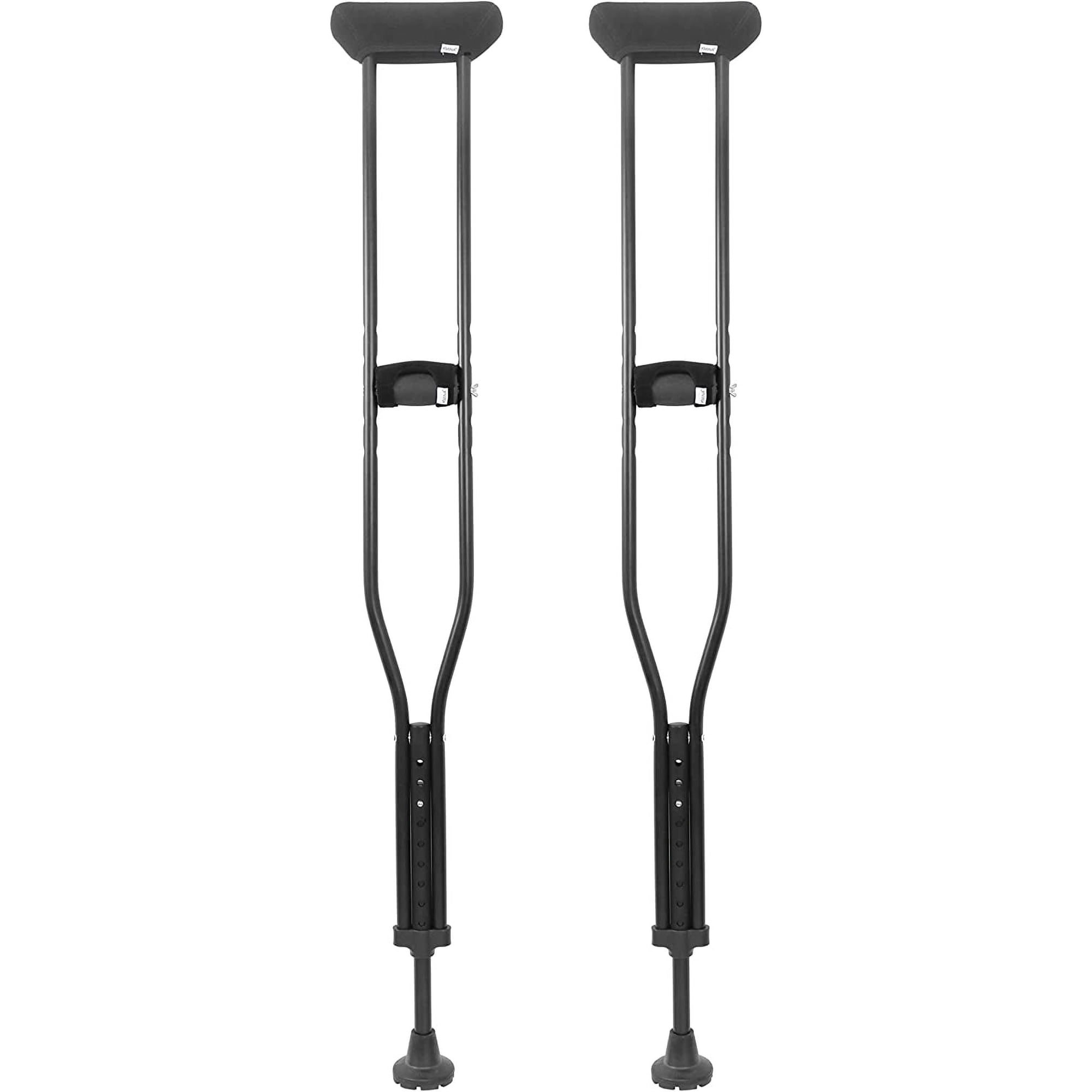 KMINA - Crutches for Adults (x2 Units, SIZE M), Underarm Crutches Adult with Crutch Pads - Made in Europe