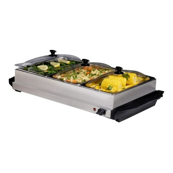 Maxi-Matic EWM-6171 - Serveur de Plaque/buffet Chauffant - Acier Inoxydable Brossé