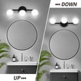 thumbnail image 6 of Bathroom Light Fixtures,3 Light Bathroom Vanity Light,330° Adjustable Vanity Lights,3 Colors Temperature Bathroom Lighting Fixtures over Mirror,Farmhouse Matte Black Wall Lights for Bedrooms, 6 of 8