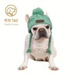thumbnail image 3 of Dog Hairball Knit Hat With Ear Flaps, Braids, Faux Leather Label And Tassels, 3 of 5