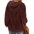 thumbnail image 4 of Zpanxa Hoodies for Women Oversized Sherpa Pullover Hoodie with Pockets Fuzzy Fleece Sweatshirt Cute Lightweight Solid Tops Coats Coffee XL, 4 of 6