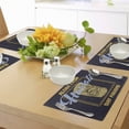 thumbnail image 4 of Ambesonne Tiki Bar Place Mats Set of 4, Aloha Hawaiian, Standard Size, Indigo Apricot Pale Blue, 4 of 6