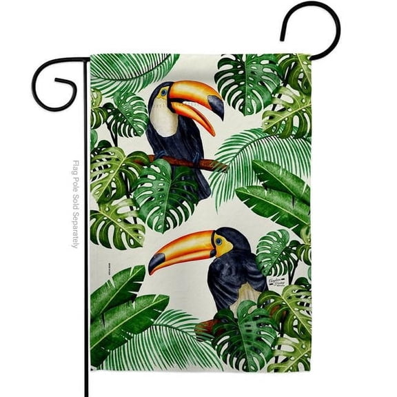 Angeleno Heritage G135588-BO Rainforest Toucan Animals Bird 13 x 18.5 in. Double-Sided Decorative Vertical Garden Flags for House Decoration Banner Yard Gift
