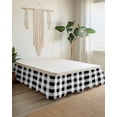 thumbnail image 2 of Black White Plaid Wrap Around Bed Skirts for Queen Bed 16" Drop,Bed Skirt with Adjustable Elastic Belt Dust Ruffle Bed Valance for Bedroom Hotel Spring Farmhouse Buffalo Checkered Bed Frame Cover, 2 of 7