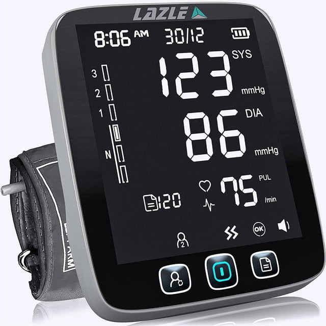Monitor de Presión Arterial LAZLE Parte Superior del Brazo y Kit de Brazalete Digital Ajustable Preciso Pantalla Retroiluminada LAZLE L-845366