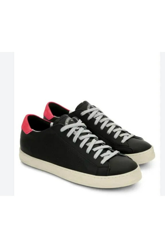 Mens Black Perforated Padded F22 John Round Toe Lace-Up Leather Sneakers Shoes 43