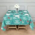 thumbnail image 3 of Turquoise Christmas Tree Pattern Square Tablecloth,Waterproof Square Table Cover,Wipeable Spillproof Washable Table Cover for Home Kitchen Party Decor 52"x52"(132x132cm), 3 of 6
