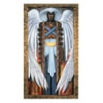 thumbnail image 2 of Unknown 10x14 Black Ornate Wood Framed with Double Matting Museum Art Print Titled - Archangel Center, 2 of 4