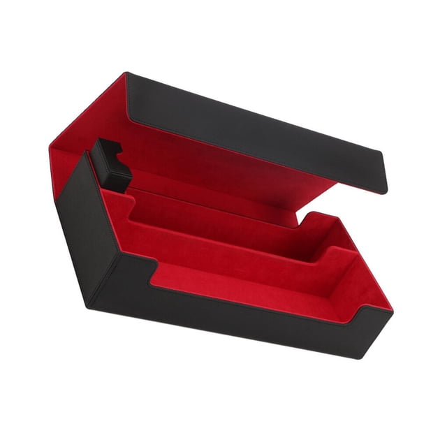 pitrice 550 CARD CASE + Divider-Trading Card Deck Box Card Deck Case Trading Box Card Case Holds 405x200x90mm Black Red