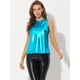 thumbnail image 4 of Disfraz de Halloween camiseta Sin Mangas Allegra K Con chaleco Brillante Metálico azul oscuro L, 4 of 5