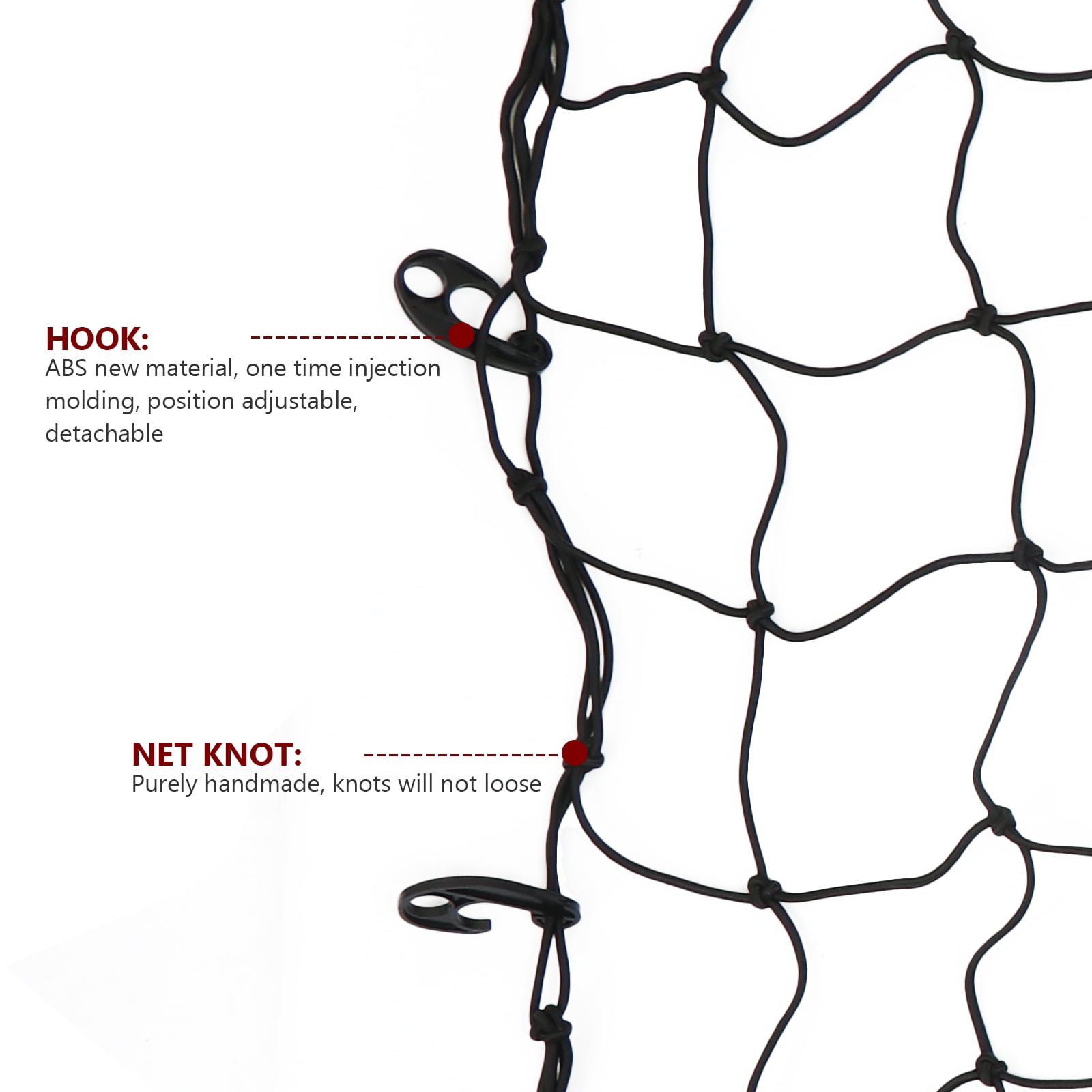 MLINS Bungee Cargo Net Car Roof Luggage Netting Roof Cargo Carrier Mesh Bungee Net